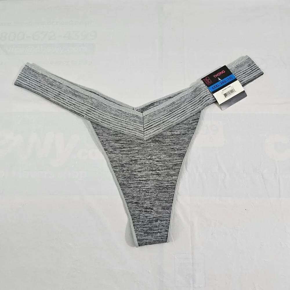 No Boundaries Women’s 3-Pack Multi-Color Seamless Lace Thong Panties – Size XXXL